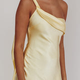 Carmel One-Shoulder Sash Maxi Dress Butter