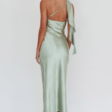 Carmel One-Shoulder Sash Maxi Dress Sage