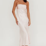 Moon Song Strapless Laced Back Dress Blush