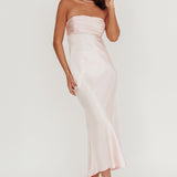 Moon Song Strapless Laced Back Dress Blush