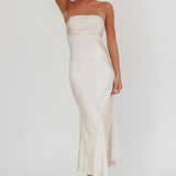 Moon Song Strapless Laced Back Dress Champagne
