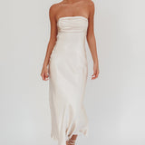 Moon Song Strapless Laced Back Dress Champagne