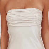 Moon Song Strapless Laced Back Dress Champagne