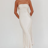 Moon Song Strapless Laced Back Dress Champagne