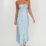 Moon Song Strapless Laced Back Dress Midnight Blue