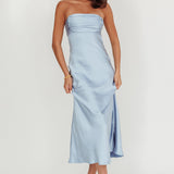 Moon Song Strapless Laced Back Dress Midnight Blue