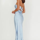 Moon Song Strapless Laced Back Dress Midnight Blue