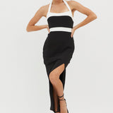 Canary Islands Halterneck Midi Dress Black