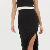Canary Islands Halterneck Midi Dress Black
