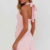 Fire Of Stars Halterneck Mini Dress Pink