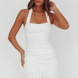 Fire Of Stars Halterneck Mini Dress White