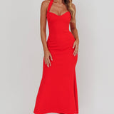 Fire Of Stars Halterneck Maxi Dress Red