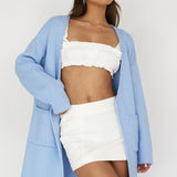 On Point Pocket Cardigan Blue