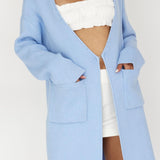 On Point Pocket Cardigan Blue