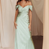 Katrina Off Shoulder Maxi Dress Pistachio