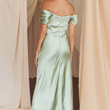 Katrina Off Shoulder Maxi Dress Pistachio