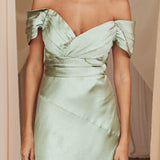 Katrina Off Shoulder Maxi Dress Pistachio