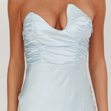 Blaise Asymmetric Neckline Maxi Dress Blue