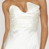 Blaise Asymmetric Neckline Maxi Dress Pearl