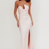 Blaise Asymmetric Neckline Maxi Dress Pink