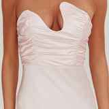 Blaise Asymmetric Neckline Maxi Dress Pink