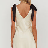 New York Minute Tied Shoulders Mini Dress Oyster