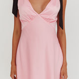 New York Minute Tied Shoulders Mini Dress Pink