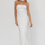Damsel Reverse Halter Frill Trim Maxi Dress White