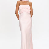 Damsel Reverse Halter Frill Trim Maxi Dress Blush
