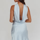 Damsel Reverse Halter Mini Dress Blue