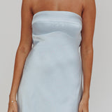 Damsel Reverse Halter Mini Dress Blue