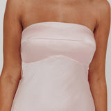 Damsel Reverse Halter Mini Dress Blush