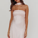 Damsel Reverse Halter Mini Dress Blush