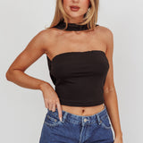 Damsel Reverse Halter Neck Top Black