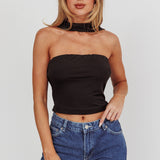 Damsel Reverse Halter Neck Top Black