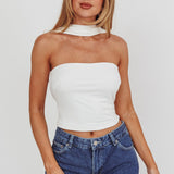 Damsel Reverse Halter Neck Top White