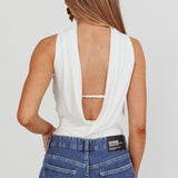 Damsel Reverse Halter Neck Top White