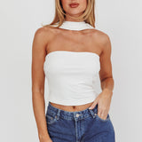 Damsel Reverse Halter Neck Top White