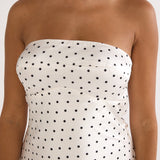 Damsel Reverse Halter Maxi Dress Polka Dot White