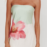 Damsel Reverse Halter Maxi Dress Flower Green