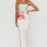 Damsel Reverse Halter Maxi Dress Flower Green