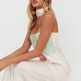 Damsel Reverse Halter Maxi Dress Flower Green