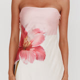 Damsel Reverse Halter Maxi Dress Flower Pink