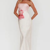 Damsel Reverse Halter Maxi Dress Flower Pink