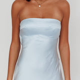 Damsel Reverse Halter Maxi Dress Baby Blue