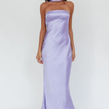 Damsel Reverse Halter Maxi Dress Satin Lilac