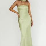 Damsel Reverse Halter Maxi Dress Pistachio