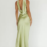 Damsel Reverse Halter Maxi Dress Pistachio
