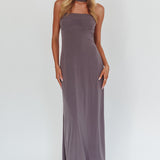 Damsel Reverse Halter Maxi Dress Charcoal