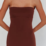 Damsel Reverse Halter Maxi Dress Chocolate